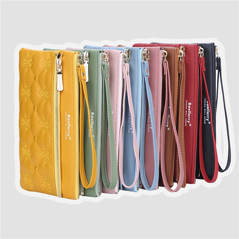 

New Women's Wallet Purses Ladies Long Korean Embroidered Large Capacity Zipper Clutch Bag Fashion Wallet Women Carteras Wallet