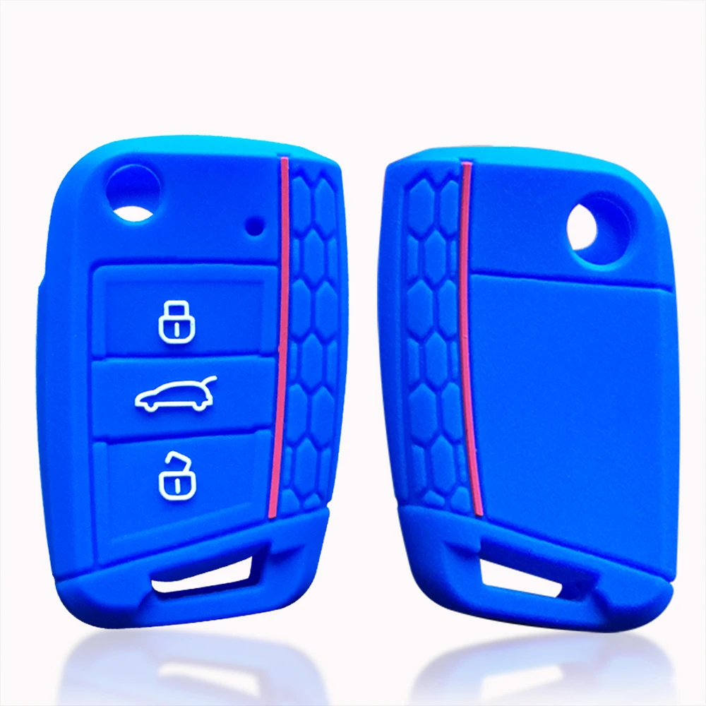 Силиконовый чехол для ключей Seat Leon Ibiza Skoda Octavia Rapid Karoq Vw Polo Golf 7 Volkswagen Polo|Футляр