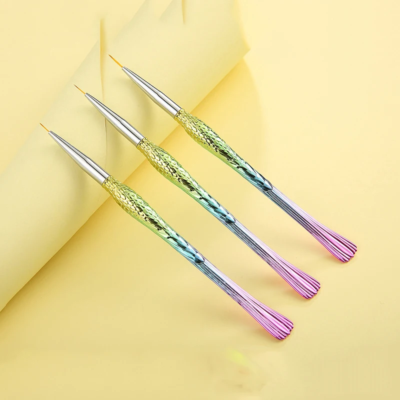 Ручка для рисования в виде русалки ногтей с кружевными линиями цветами и