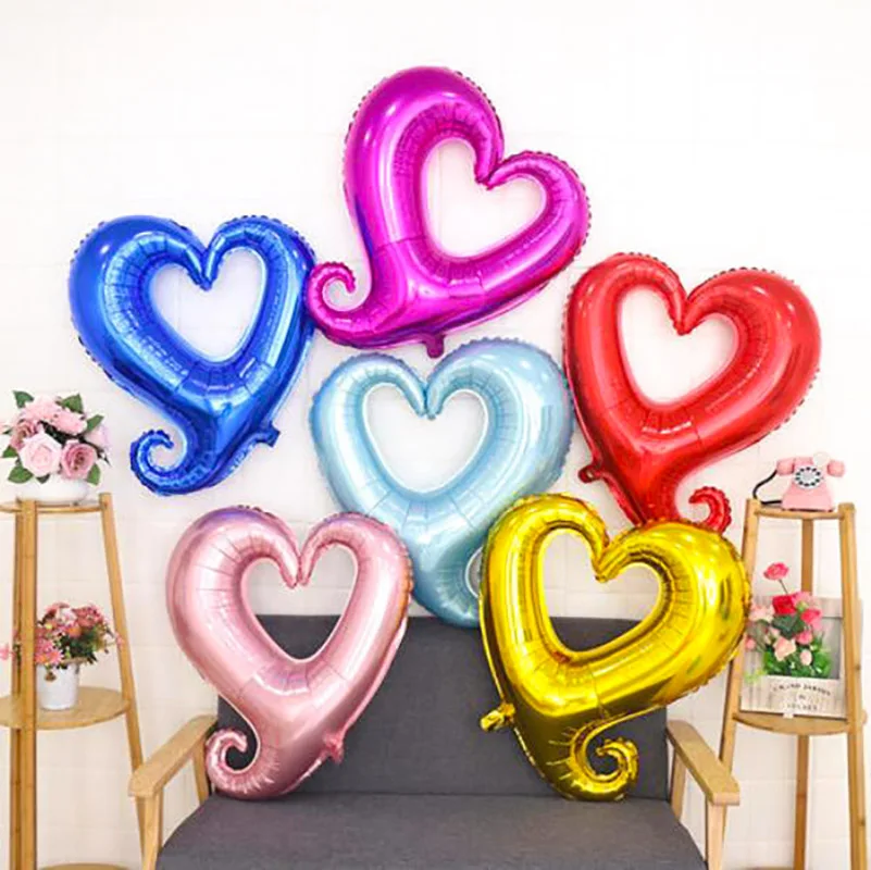Из 2 предметов 18 дюймов любящее сердце шарики из фольги разных форм в дырочку с