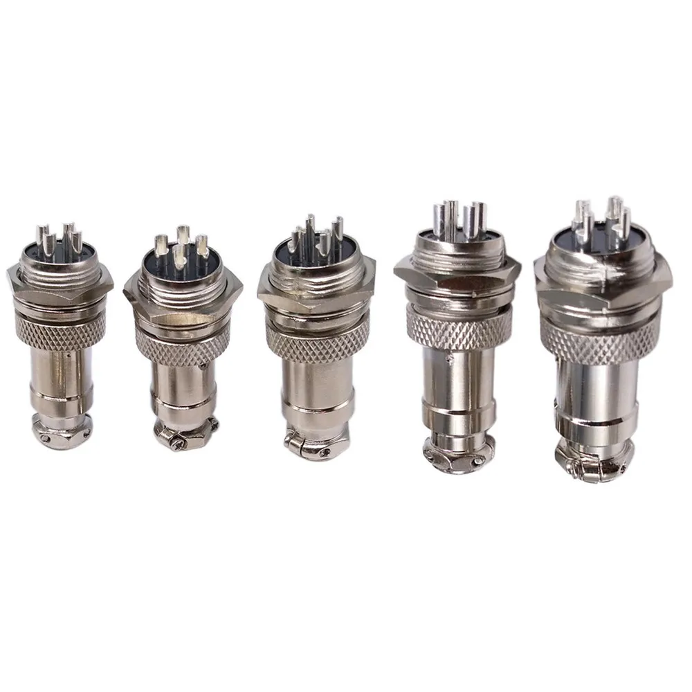

5 Pair Aviation Plug 4 Pin Male Female Panel Wire Connector 16mm GX16-4 Straight Metal Plug Male Female Cable Connector