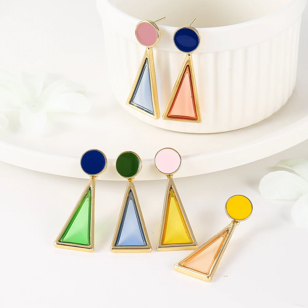 2020 Новое поступление модные треугольные Висячие серьги для женщин Модный Стиль