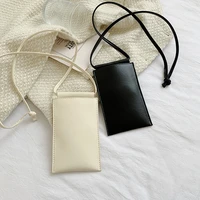 small women mobile phone bag new 2021 black simple mini shoulder messenger bag pu leather female cell phone wallet bag for girl