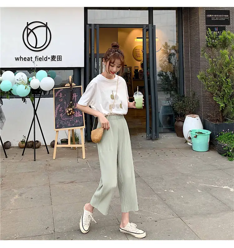 Женская футболка из двух предметов для студенток Новинка лета 2020 Корейская с