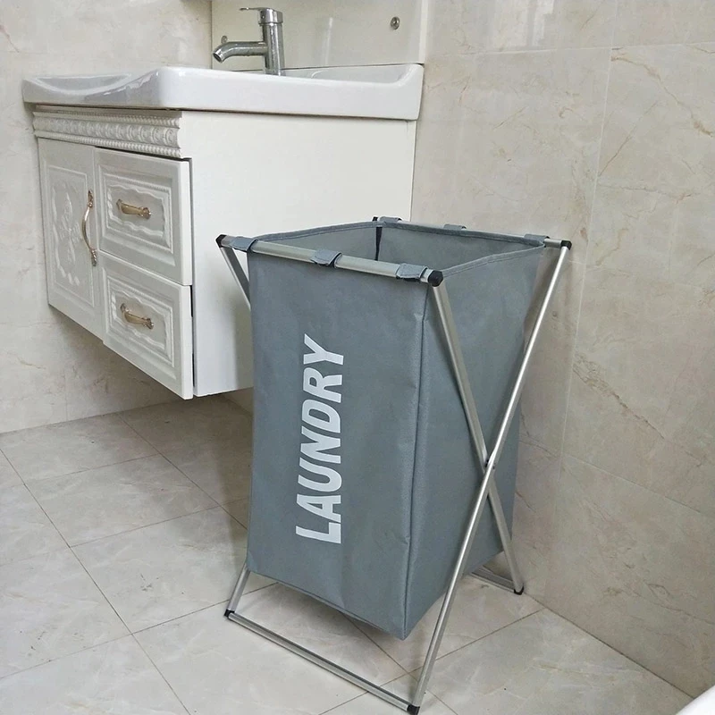 

Dirty Clothes Storage Basket Three Grid Organizer Basket Collapsible Large Laundry Hamper Waterproof Home Laundry Basket b