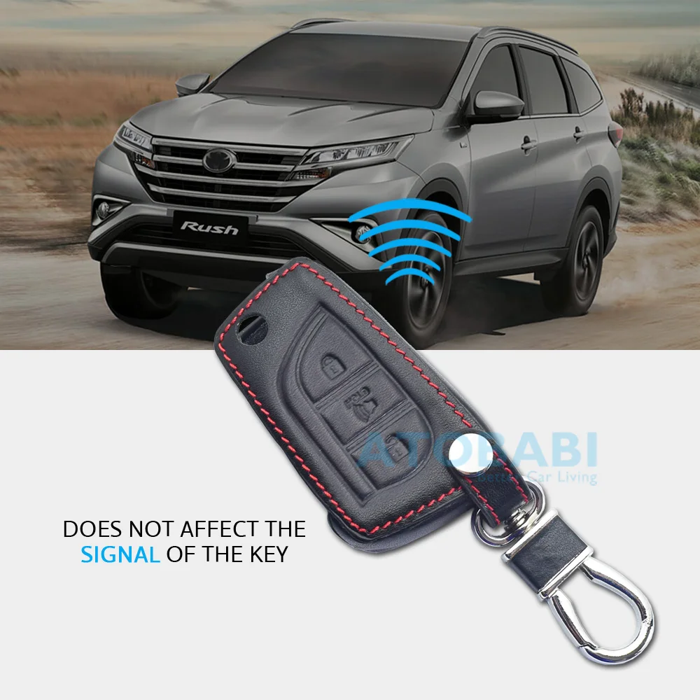 Чехол для автомобильного ключа из натуральной кожи Toyota Hilux Vigo 3 кнопки складной