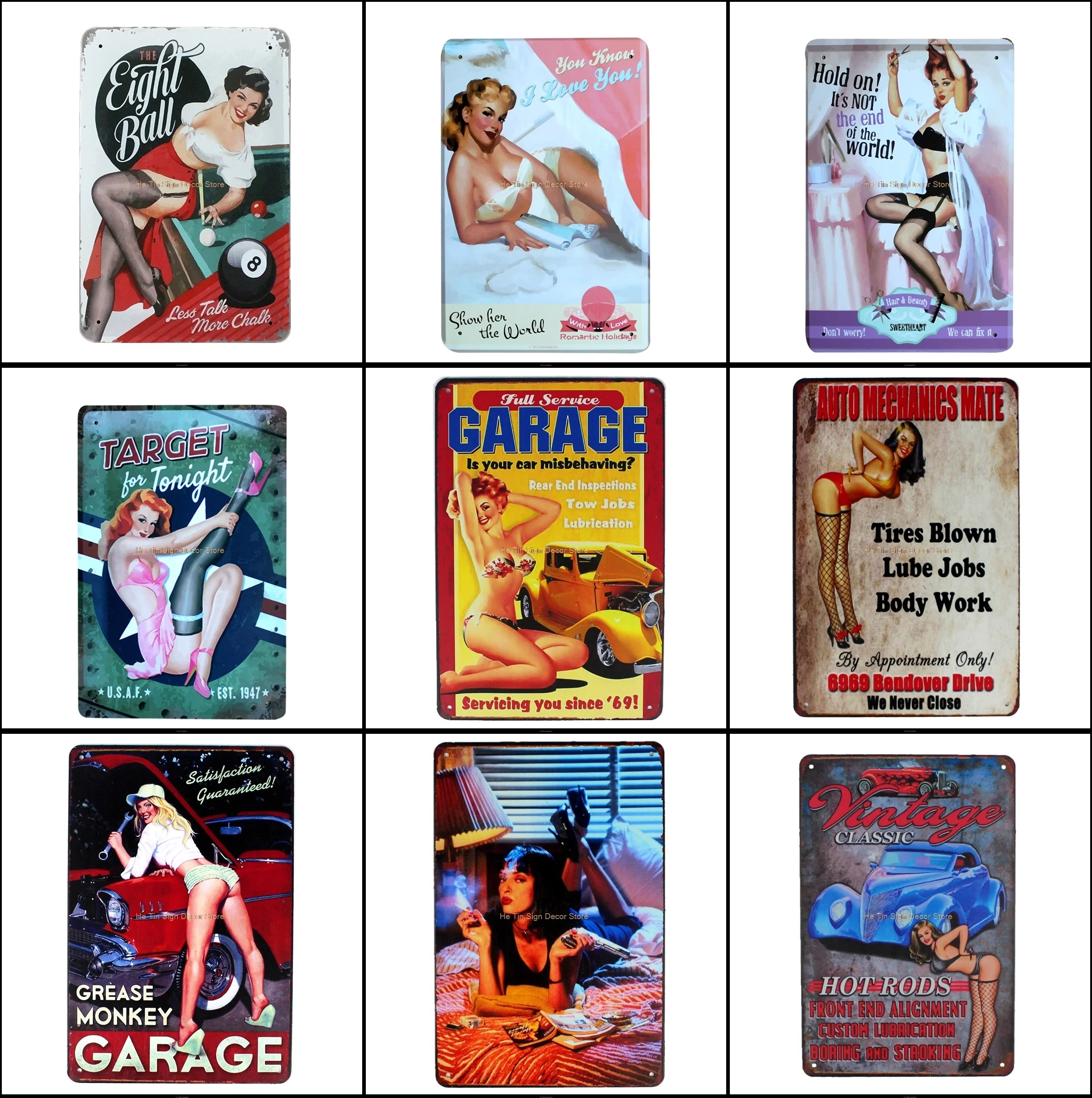 

Metal Painting Vintage Poster Girls Style Tin Sign Plates Art Painting Bar Pub Garage Hotel House Wall Decor Metal Poster