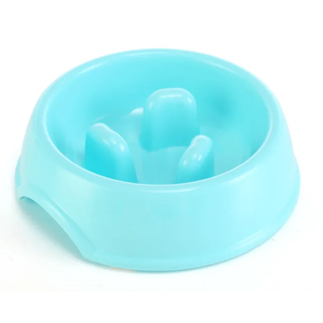 blue Красочные PP здоровые питаться медленно корма аксессуары для домашних животных миска кормушка миски розовый/синий/зеленый для кормления собак и кошек - Цвет: blue