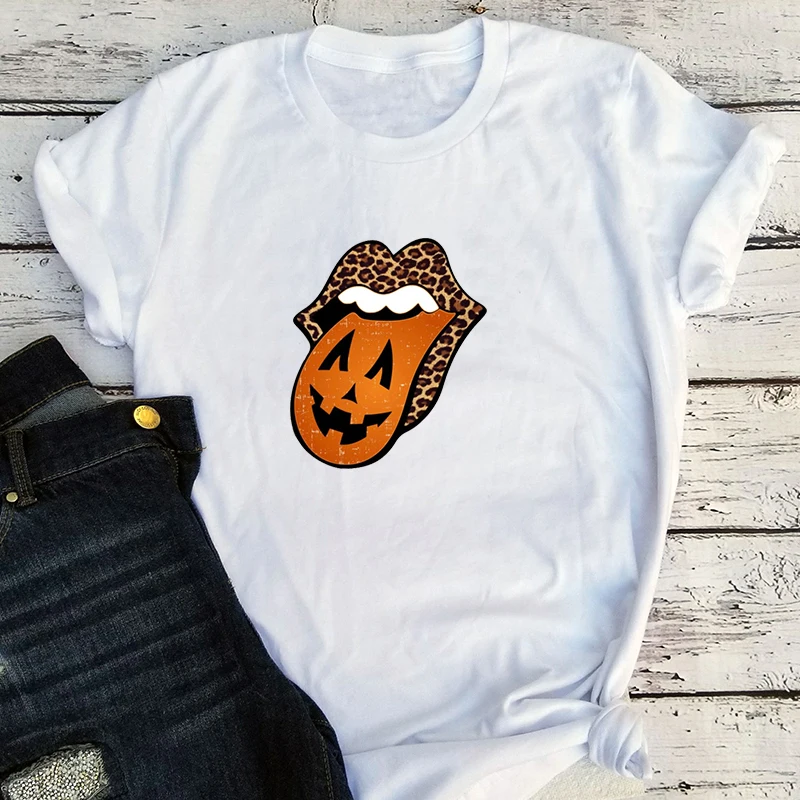 

Pumpkin Shirt Halloween Tongue Mouth Tshirt Men's Fall Pumpkin Halloween Graphic Tees Trick or Treat Tops Thanksgiving Top XL
