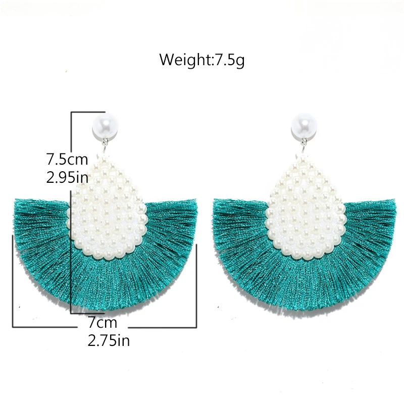 

Bohemia Korean Big Tassel Earrings for Women Girls Colorful Sweet Geometric Statement Earring Jewelry Gift Tassel Earrings