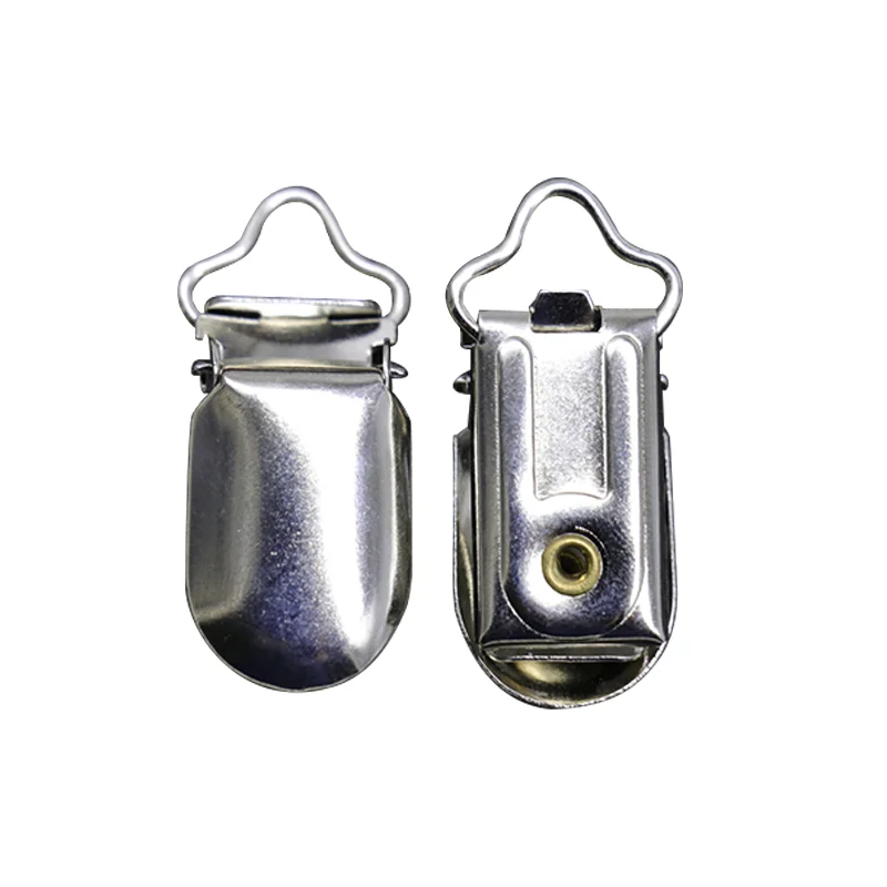 

Luo Qiu speenkoord hout (20 pieces/lot) 10mm Metal Silver garment clips with Plastic teeth Use size attache sucette