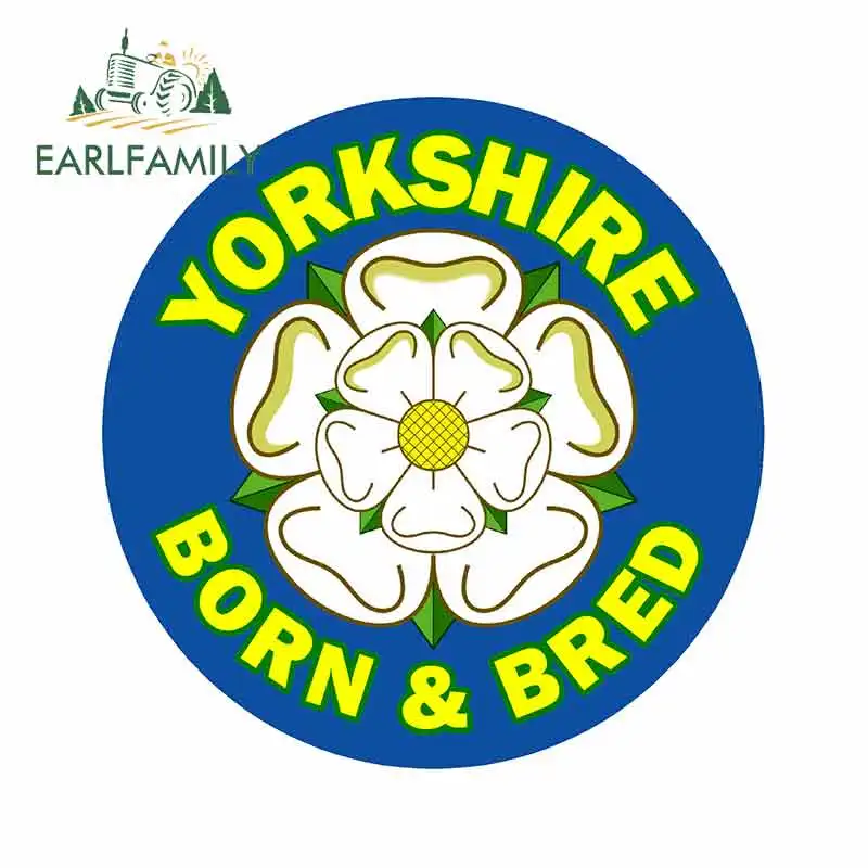 

EARLFAMILY 13cm x 13cm for Yorkshire Born Bred Sign Car Stickers Vinyl JDM Bumper Trunk Truck Graphics Windshield Bumper Windows