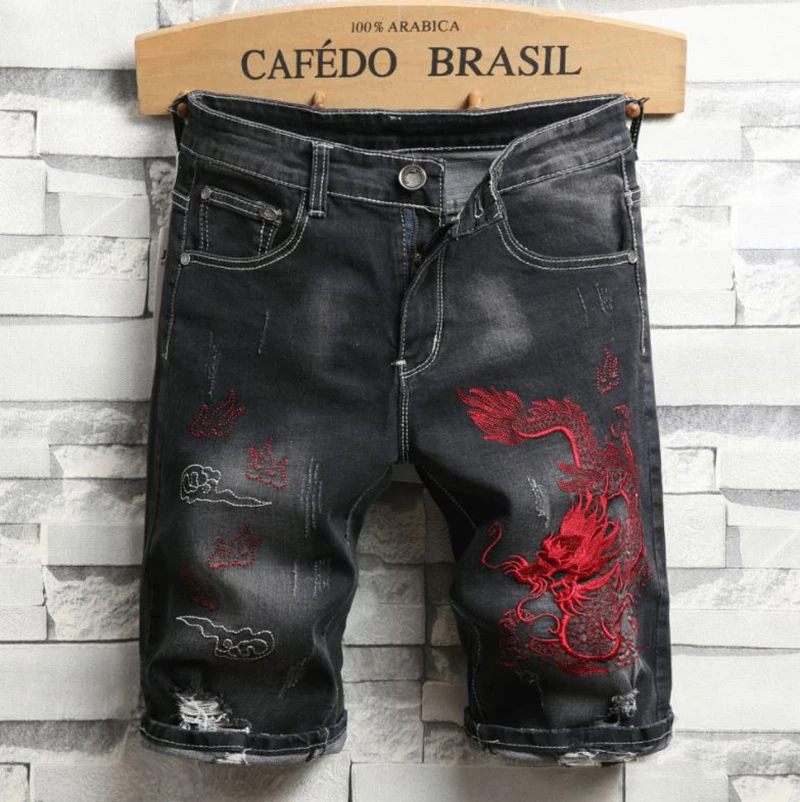 

MOGU 2020 Summer New Mens Black Stretch Short Jeans Fashion Casual Slim Fit High Quality Elastic Denim Shorts Male Brand Clothes