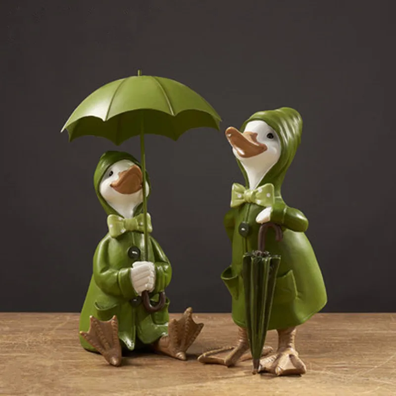 

Nordic Personality Creative Art Resin Green Duck Statue Decor Children's Bookcase Home Cute Cartoon Decoration Furnishings M2445