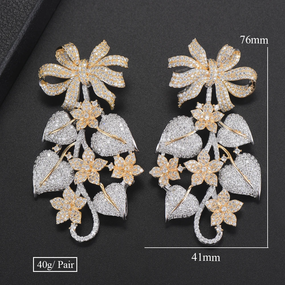 

Kellybola Gorgeous Luxury Dangle Earrings For Women Cubic Zirconia Inlaid Wedding Party Jewelry Bridal Jewelry Accessories