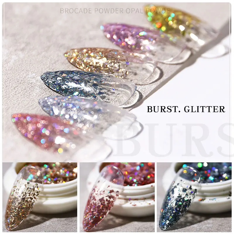 

1Box Irregular Nail Glitter Sequins Holographic Laser Nail Flake Paillettes Acrylic 3D Nail Art Decorations DIY Manicure Designs