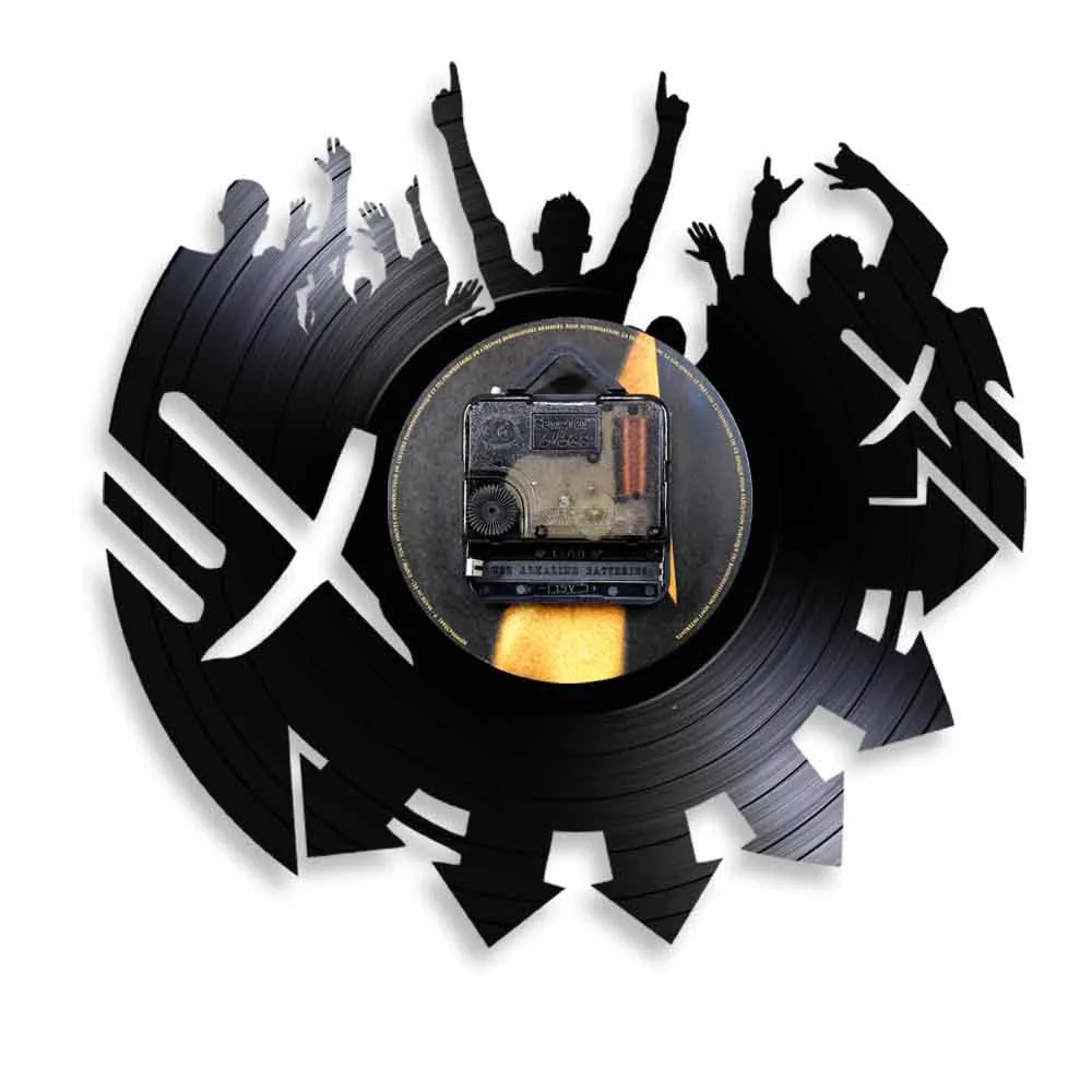 Настенные часы с виниловой пластиной искусство прослушивания музыки в реальном
