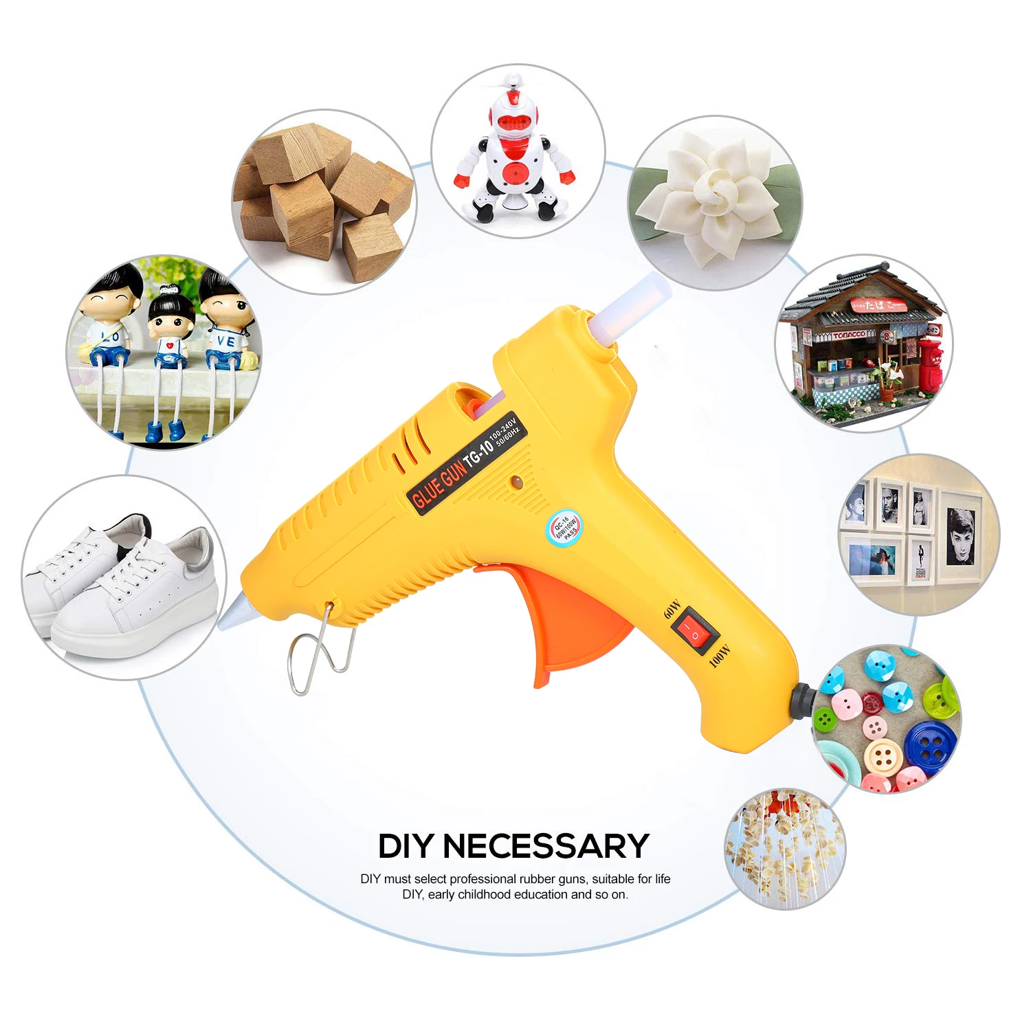 GT-10 Hot Melt Glue Gun 60W/100W Power Adjustable Machine Multifunctional Industrial Household DIY | Инструменты