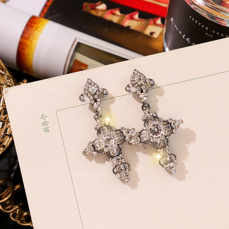 Новые корейские личности кулон с кристаллом геометрической формы серьги