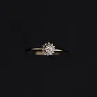 Женское кольцо с подсолнухами, с инкрустацией из фианита