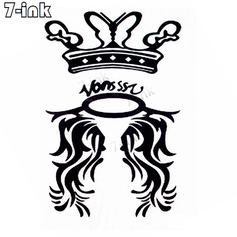 Наклейка для боди арта корона крест цветочный пистолет искусственная татуировка