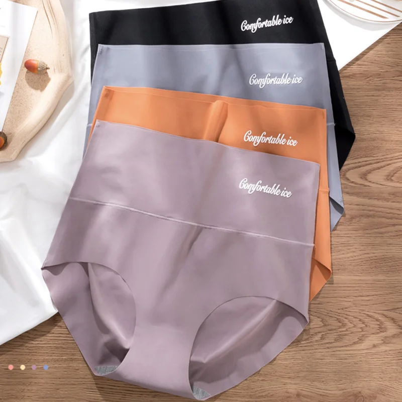 4 шт./лот сексуальные женские трусики нижнее белье шелковые бесшовные трусы с