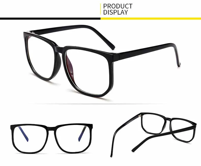 Fashion Anti Blue Light Square Men Optics Glasses Frame Women Solid Color Big Spectacles Frames Prescription Eyeglasses