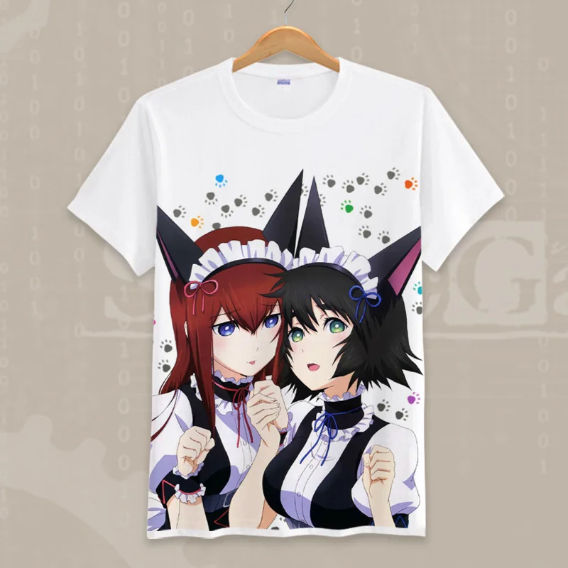 Футболка для косплея из японского аниме ворота стединса мультяшный топ с