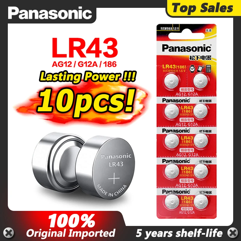 AG12 батарейка LR1144 LR43 Монета кнопки ячейки 1 5 В щелочные для КПК MP3 плеера 10 шт. часы