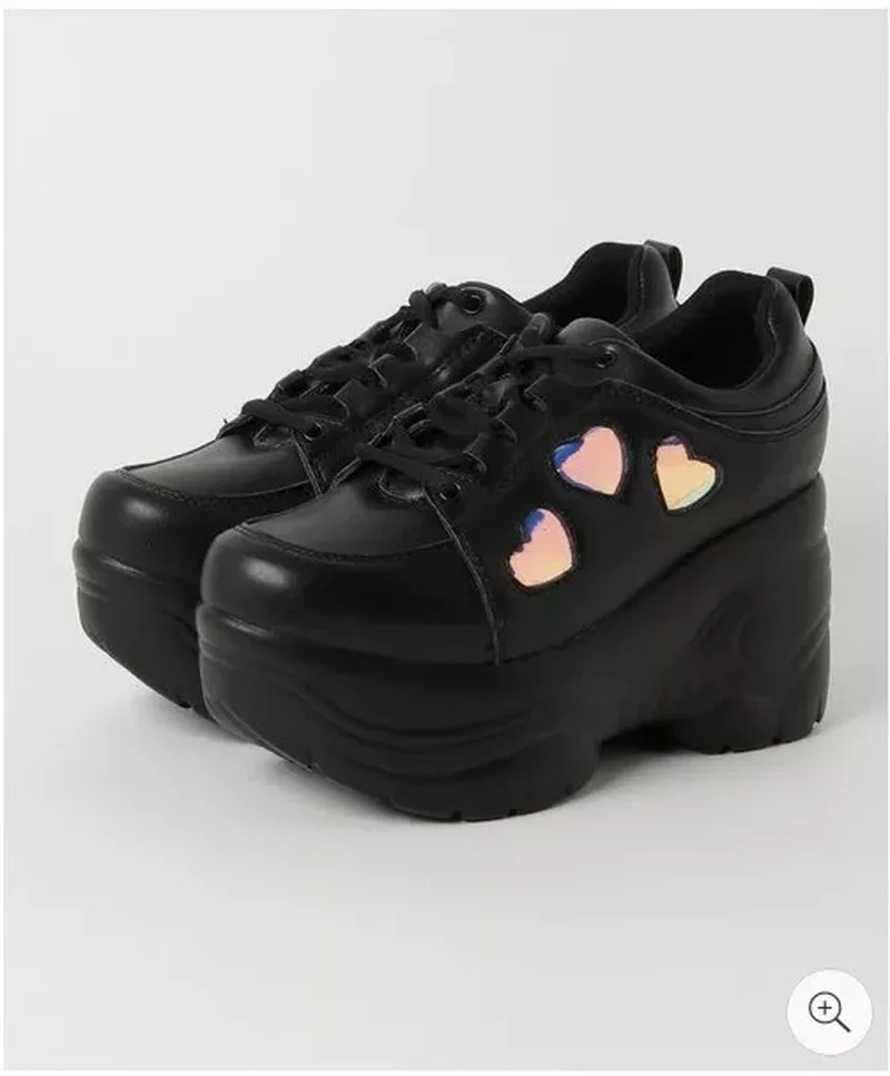 Женские кроссовки с круглым носком на шнуровке Лолита танкетке спортивная обувь