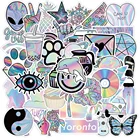 103050 шт. смешанные голографические лазерные Мультяшные наклейки s, наклейки для багажа, скейтборда, милые сделай сам, крутые граффити, градиентные наклейки для девочек