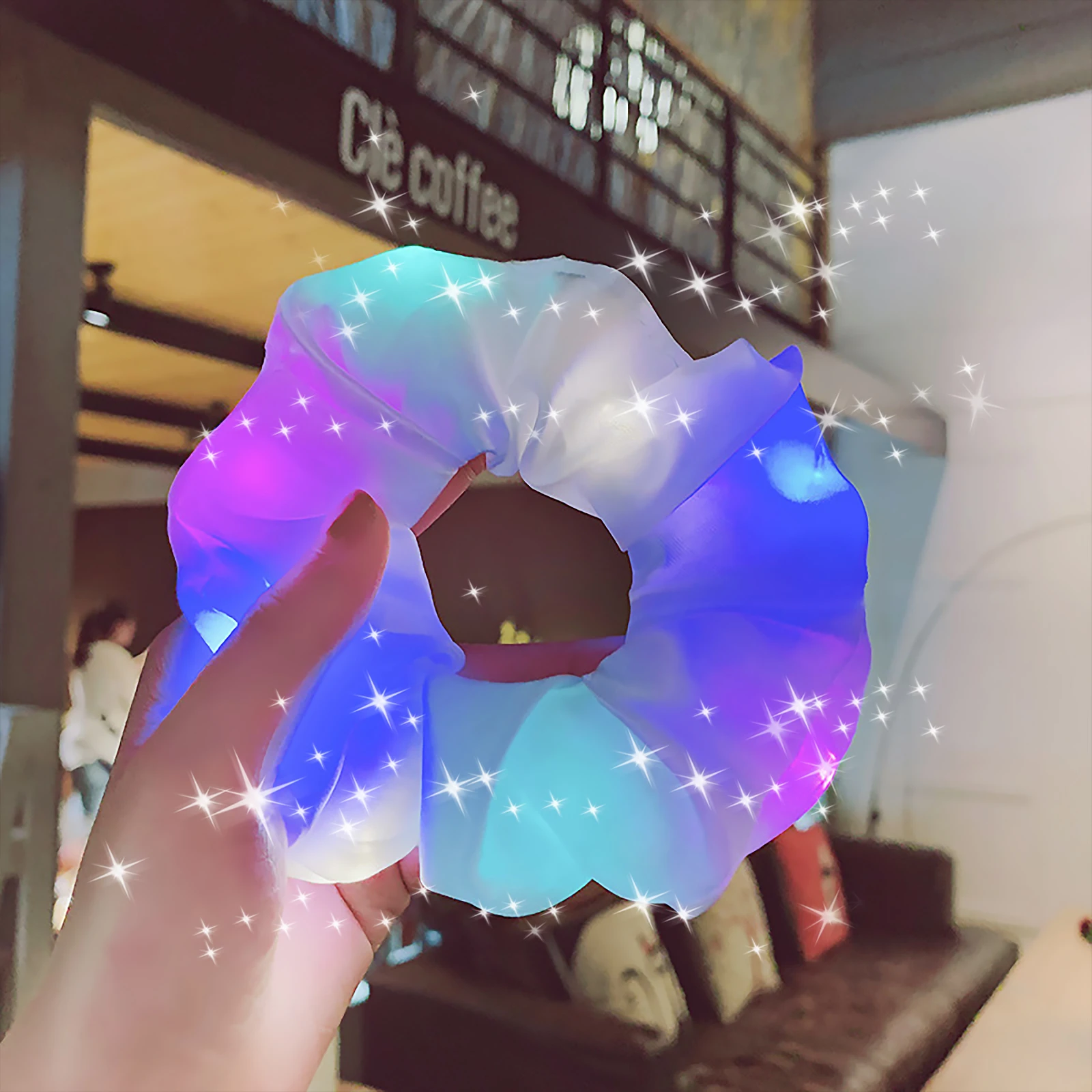 

Резинка для волос со светодиодный подсветкой, эластичная лента для волос, светящиеся аксессуары для волос для девушек, несколько цветов, бл...