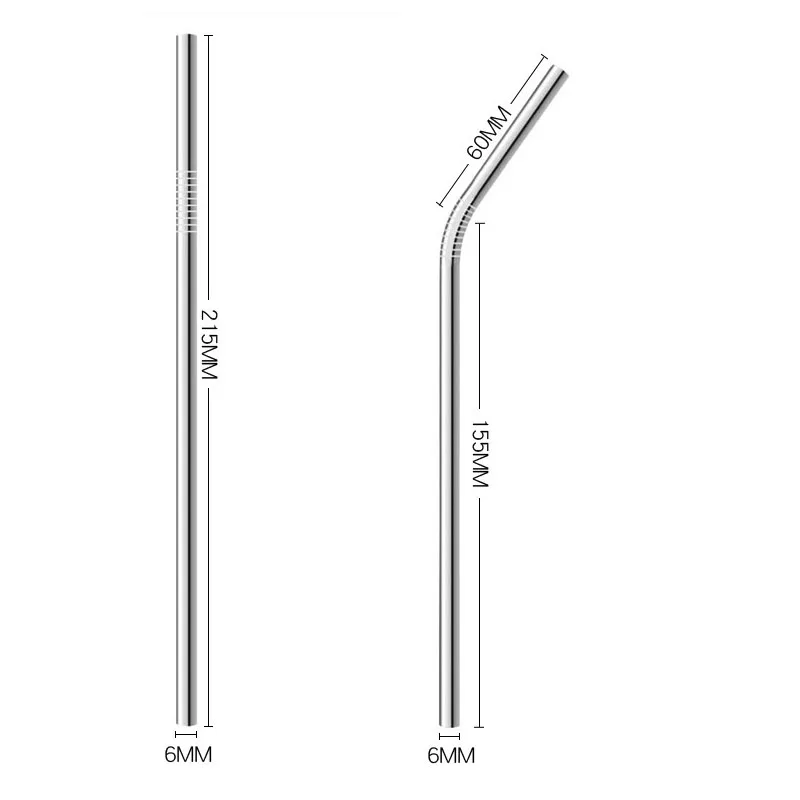 4 шт. многоразовые 304 Нержавеющая сталь соломы металлический смузи пить прямо