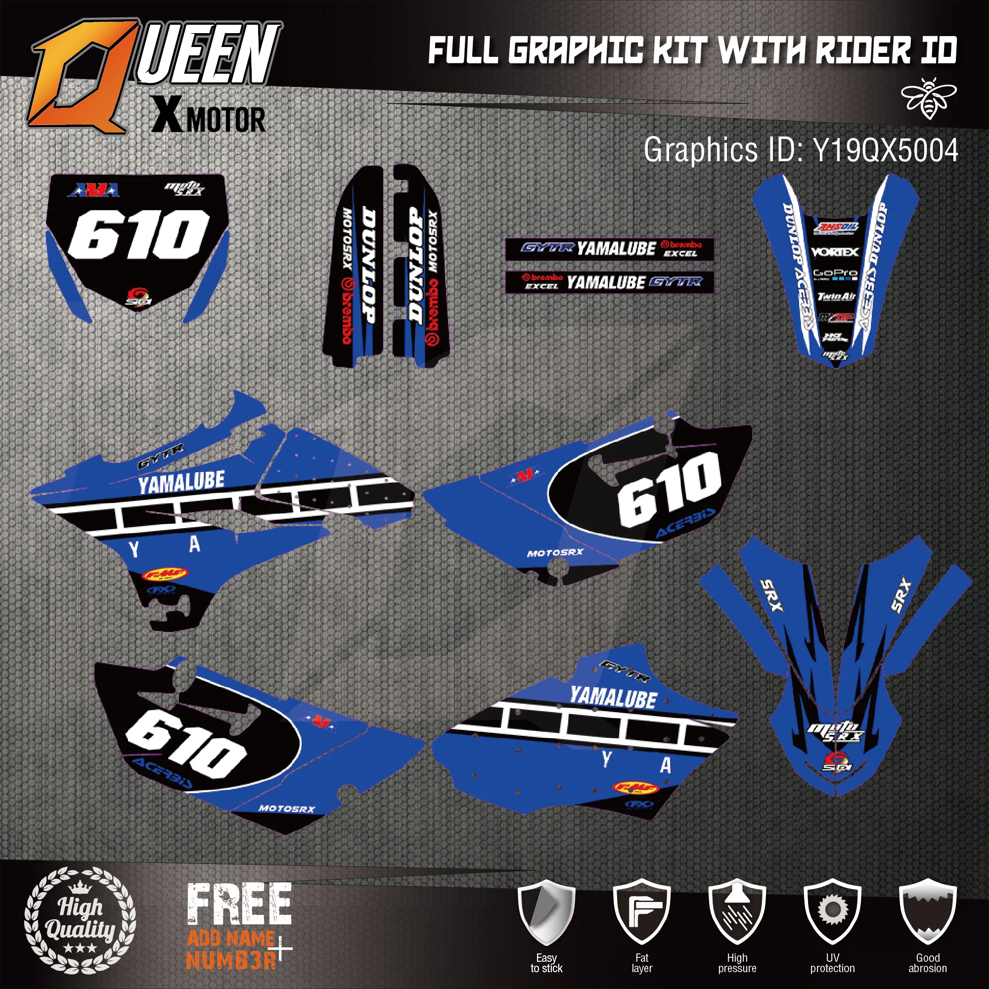 Queen х на заказ футбольной команды Графика Фоны наклейки 3m Набор наклеек для YAMAHA YZ85