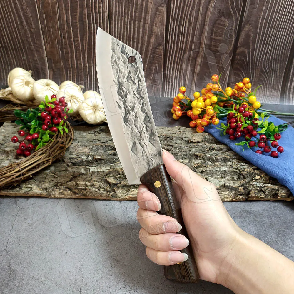 8 In Handmade Forged Kitchen Meat Cleaver Stainless Steel Chef Knife Hammer Butcher Chopping High Carbon | Дом и сад