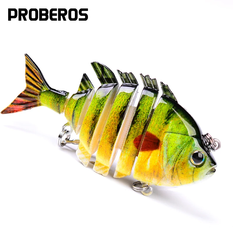 

PROBERO SwimBait 6 Sections Fishing Lures 8cm-15.5g with 6# Hook Fishing Tackle 16 Colors Fishing Baits