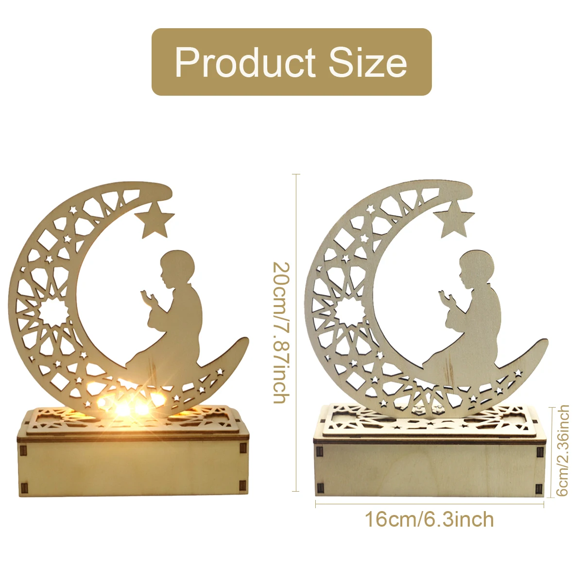 

HUIRAN EID Mubarak Wooden Ornaments Ramadan Decoration Islam Muslim Party Decor Eid Al Adha Ramadan And Eid Ramadan Kareem