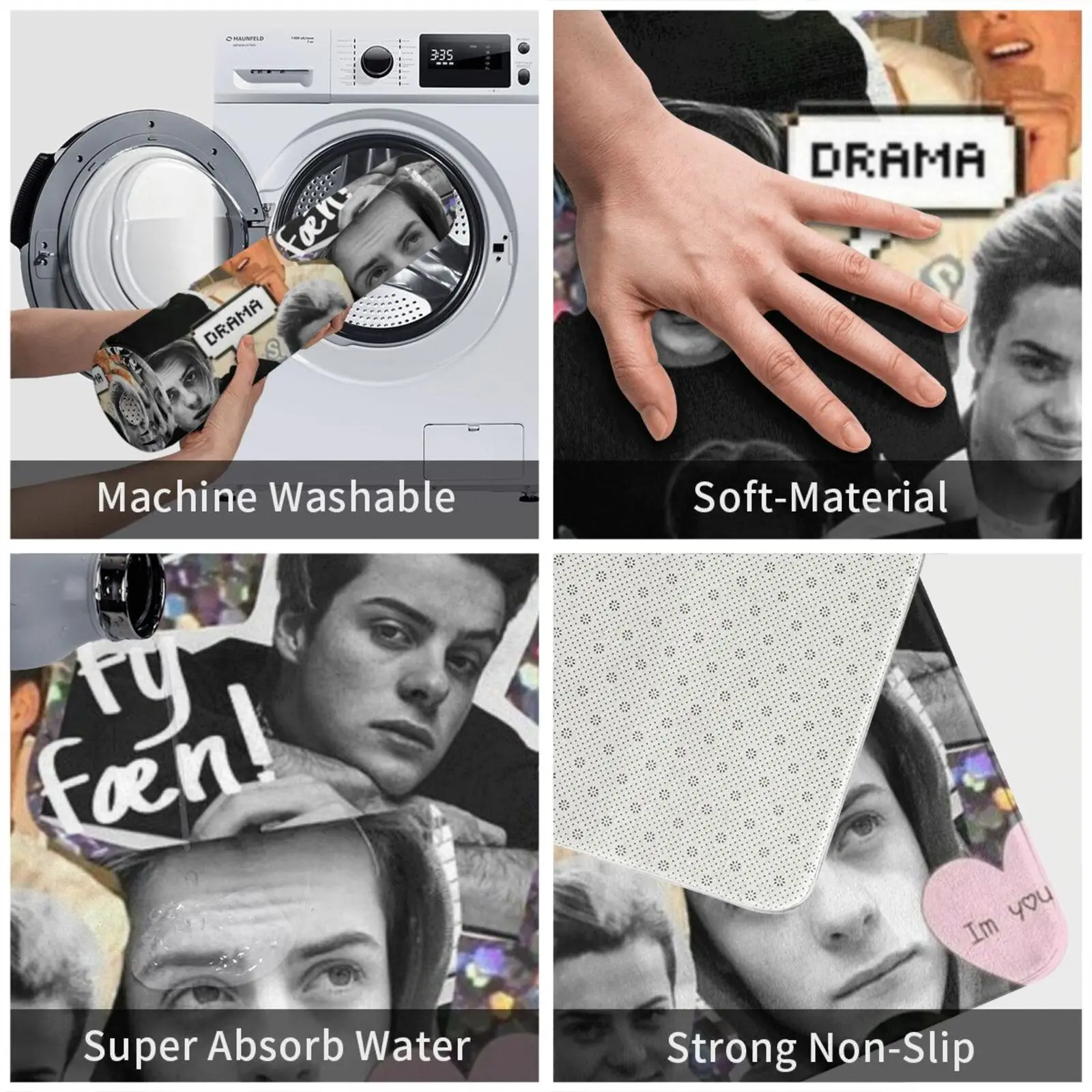 Коврик для ковриков Herman Tommeraas Мягкий Нескользящий актера Голливуд Роджерс