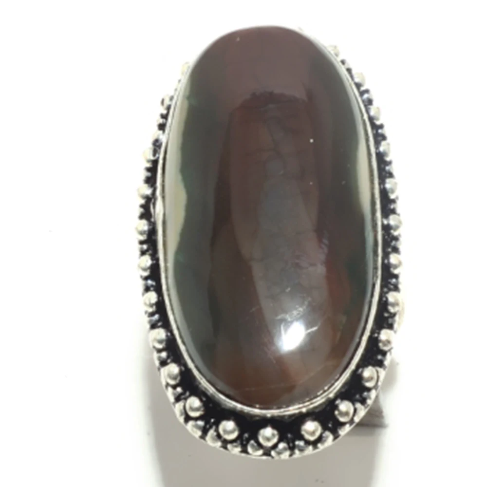 

Botswana Agate Ring Silver Overlay over Copper, USA Size: 8.75 , R5815