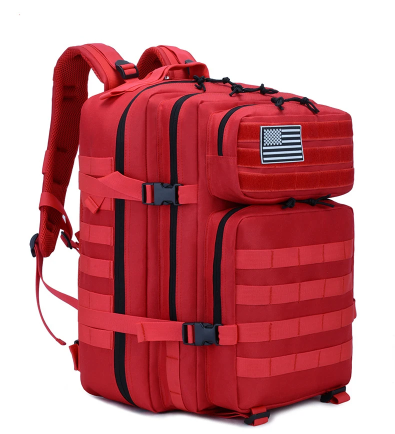 Red 45L Открытый тактический рюкзак военный камуфляжный рюкзак штурмовой пехоты рюкзак для кемпинга пешего туризма треккинга охоты - Цвет: Red