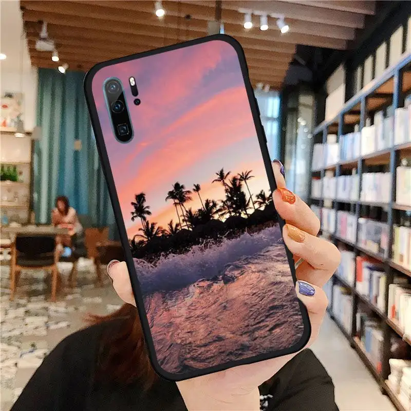

Beautiful beach ocean travel Phone Cases For Huawei honor Mate P 9 10 20 30 40 Pro 10i 7 8 a x Lite nova 5t Silicone Shell Cover