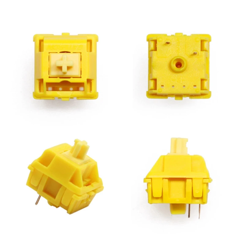 

35Pcs Milky Gold Switch Gateron CAP Switch for Mechanical Keyboard Pack 35 -Extras 5pin RGB Linear 50g Yellow