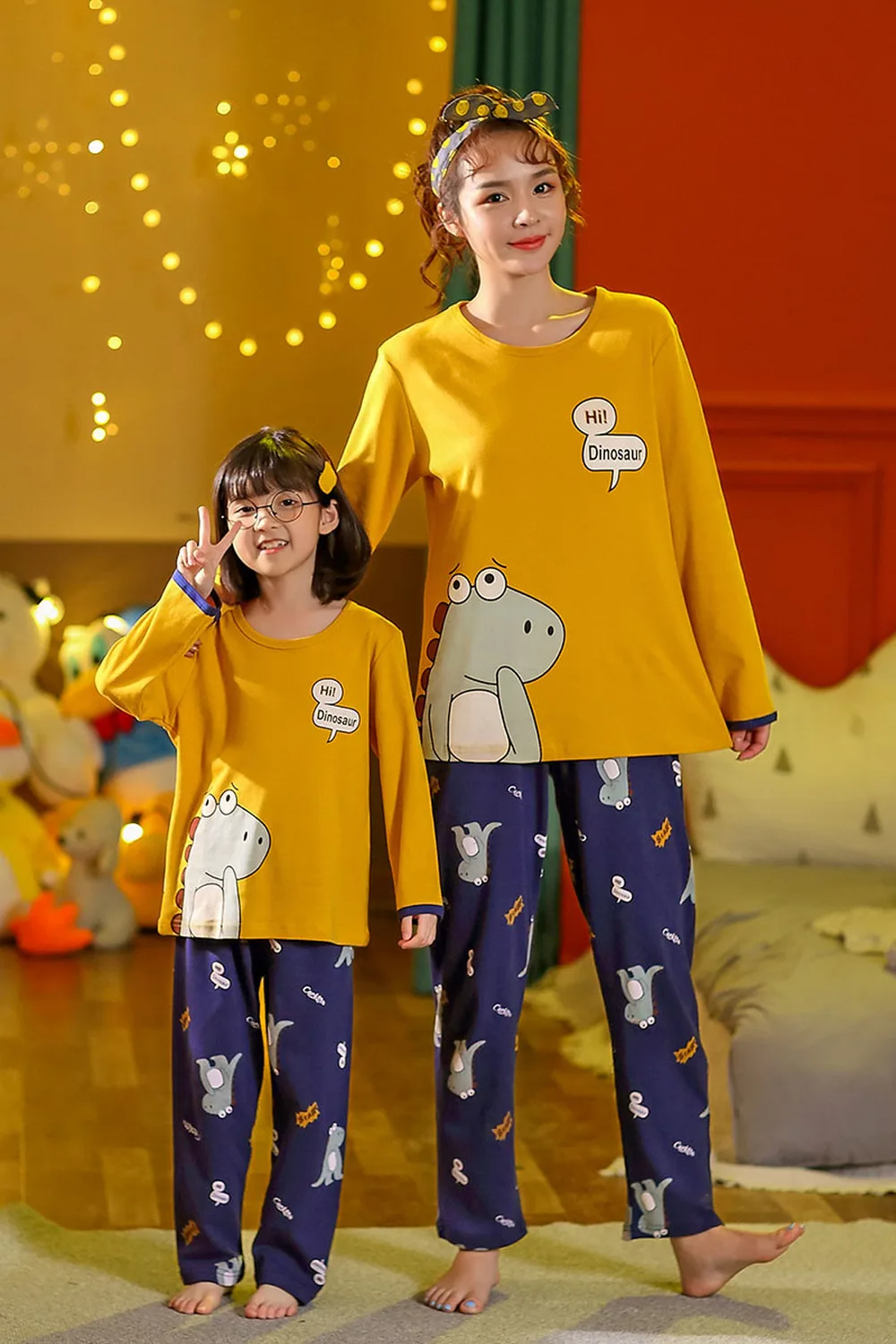 

Mother Daughter Pajamas Spring Autumn Cotton Long Sleeve Family Pajamas 2020 Kids Clothes Girls Mommy and Me Pyjamas Set
