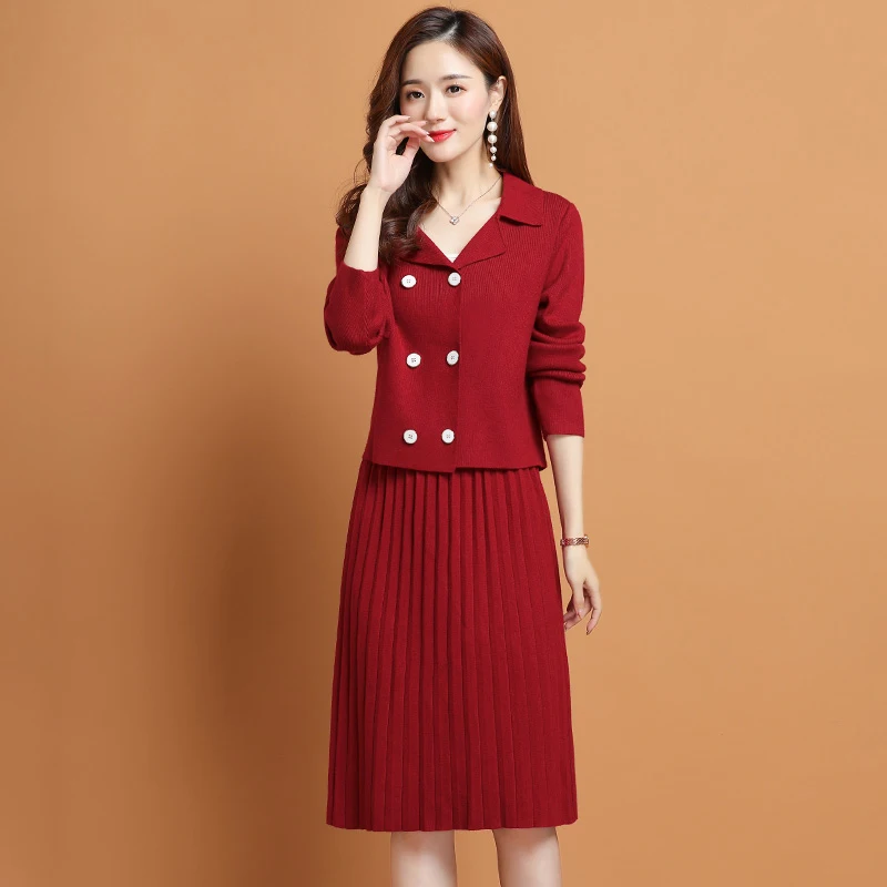 Новые комплекты женских свитеров Весна 2022 Элегантные модные топы с воротником и