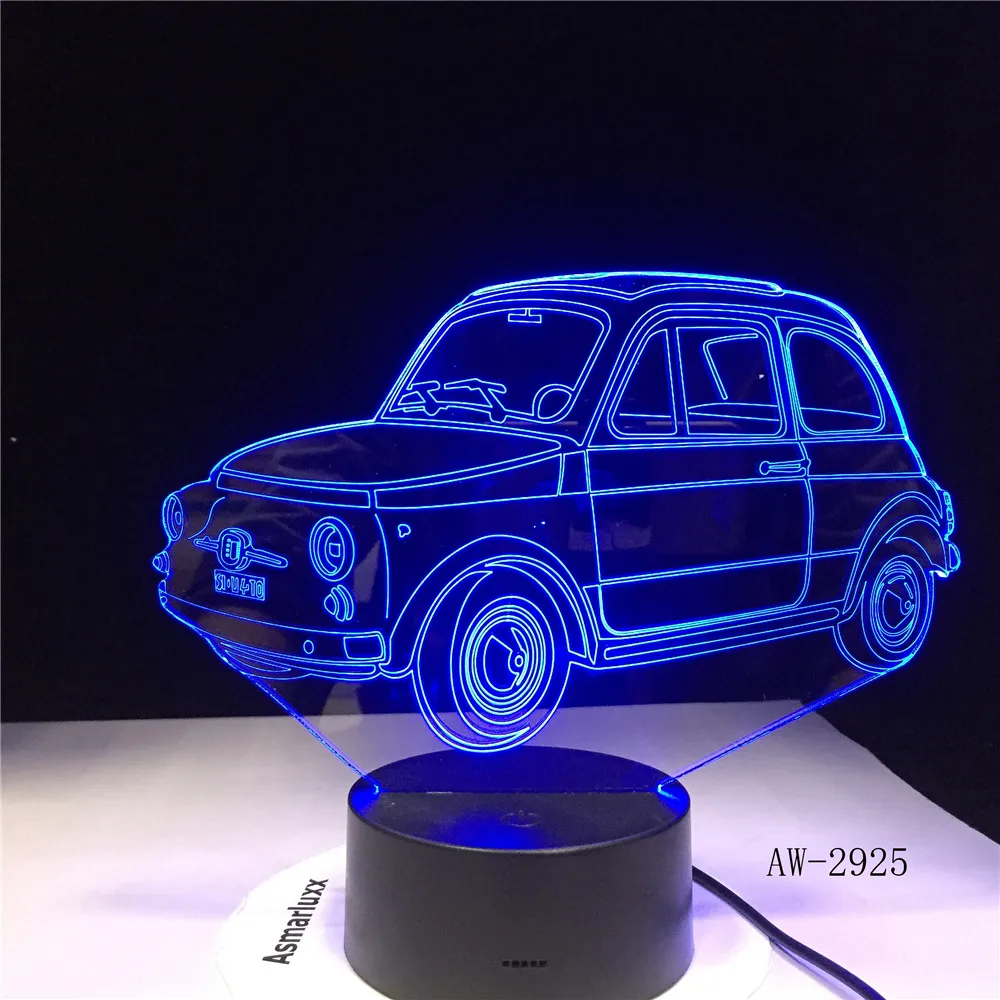 3D старая стильная автомобильная лампа 7 цветов настольная светильник сенсорной