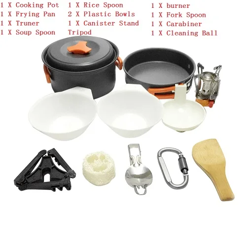11pcs 8 шт./компл. Кемпинг кухонная посуда, набор посуды для Пособия по кулинарии, набор посуды для посуды, Пеший Туризм набор для пикника - Цвет: 11pcs