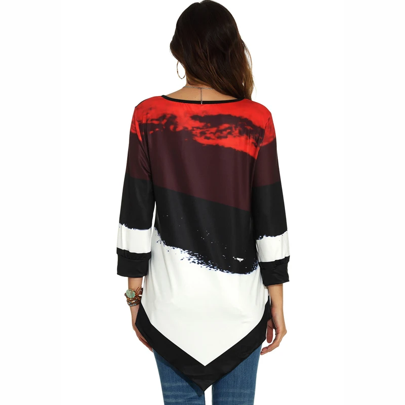 Весна 2020 Новое поступление женская футболка с круглым вырезом и длинными