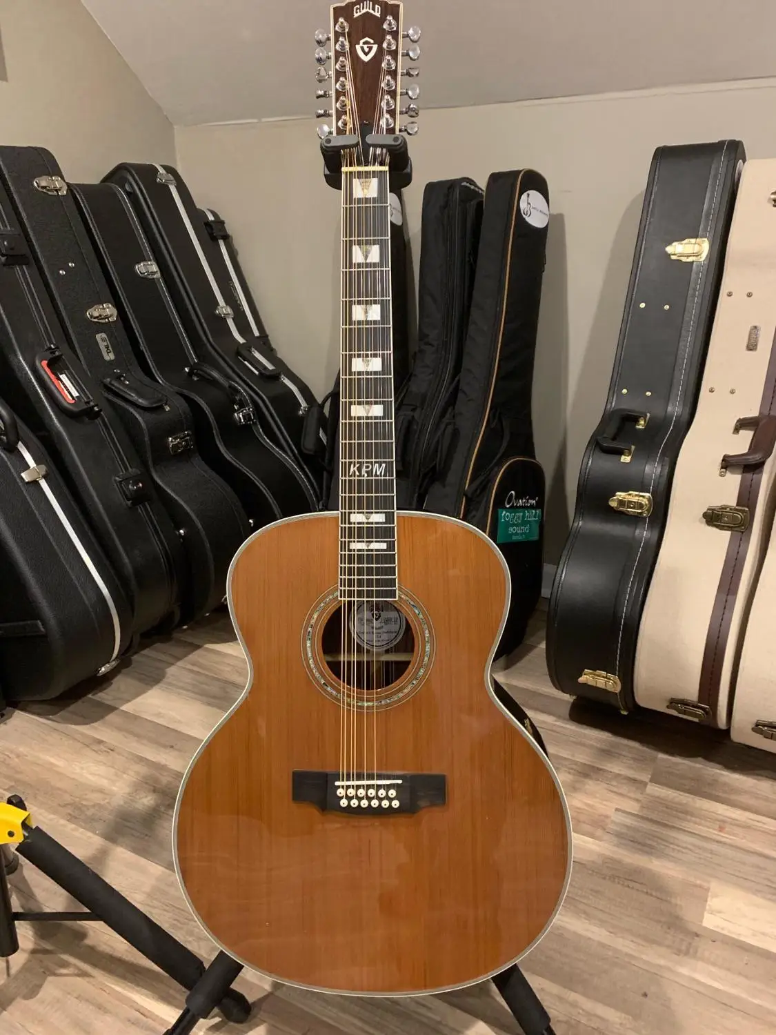 free shipping ebony F512 lefty guitar jumbo 12 strings acoustic electric solid guitar guild style left handed acoustic guitar
