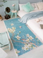 rectangular thick soft carpet chinese style bird bedroom living room home non slip mat