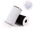 Резиновая лента для масок, эластичная плоская лента для шитья сделай сам, белый и черный цвета, 3 мм-12 мм